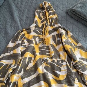 Nike Yellow and Black Graphic Hoodie